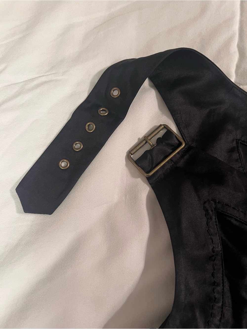Black Silk Buckle-Detail Camisole - Picture 3 of 6